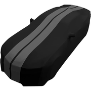 2010-2024 Camaro Ultraguard Sport Series Stretch Satin Indoor Car Cover : Black with Gray Stripes