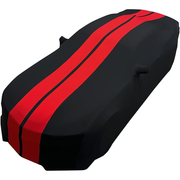 2010-2022 Camaro Ultraguard Sport Series Stretch Satin Indoor Car Cover : Black with Red Stripes
