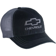 Chevrolet Open Bowtie Garment Washed Mesh Snapback Hat - Black