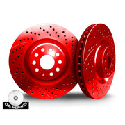 2010-2015 Camaro Colored Drilled and Slotted Rear Rotors V8