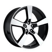 Camaro 5 Spoke Reproduction Wheels - Gloss Black w-Machined Face