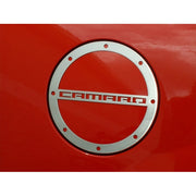 Camaro Fuel Door Trim-Gas Cap Cover with "Camaro" script - Polished