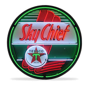 TEXACO SKY CHIEF 36 INCH NEON SIGN IN METAL CAN