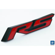 Camaro Trunk Emblem - Red RS with Black Outer