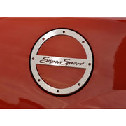 Camaro Fuel Door Trim-Gas Cap Cover with "SuperSport" script - Stainless Steel