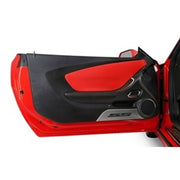 Camaro Door Kick Plates SS or RS Logo - Brushed with Carbon Fiber Inlay