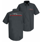 Camaro 5th Gen Silhouette Embroidered  Mechanics Shirt : Charcoal
