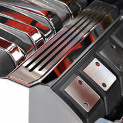 Camaro - Polished Stainless Steel w-Carbon Fiber "Ribbed" - Factory Fuel Rail Cover Trim