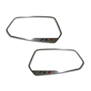 Camaro Side View Mirror Trim "ZL1" Style Brushed 2Pc