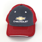 Chevrolet Gold Bowtie Embroidered Tri-Color Hat-Cap : Red-Charcoal