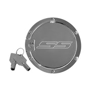 Camaro SS Logo Locking Fuel Door : Chrome