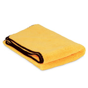 Professional Grade Premium Microfiber Towel : Gold w- Black Silk Edges 16" x 24"