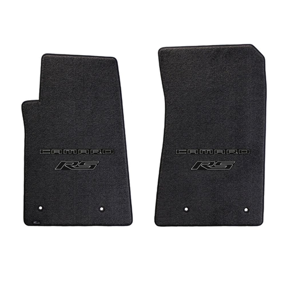 Lloyd Mats Black Carpet Floor Liners For 2010-2015 Chevy Camaro – 4-Piece Set With Silver RS Logo On Front