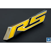 Camaro Trunk Emblem - Yellow RS with Polished Outer