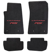 Camaro RS Floor Mats 4 Pc. Set (Red Lettering & RS Logo)